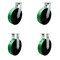 Service Caster 10'' Heavy Duty Green Poly on Cast Iron Caster Set 2 Swivel Locks 2 Rigid, 4PK CRAN-SCC-KP92S1030-PUR-GB-BSL-2-R-2 - alternate 1